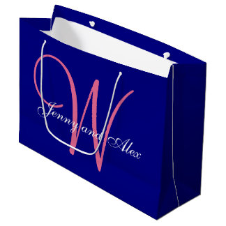 Bolsa De Regalo Grande Boda del rosa de la azalea de los azules marinos