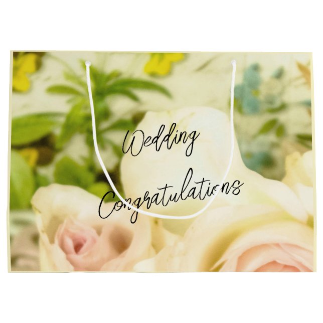 Bolsa De Regalo Grande Boda Felicitaciones personalizadas (Reverso)