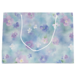 Bolsa De Regalo Grande Boda floral blanca lavanda púrpura romántica