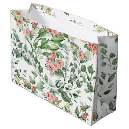 Bolsa De Regalo Grande Boda floral botánica de rosa rosa elegante 
