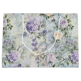 Bolsa De Regalo Grande Boda floral crema lavanda púrpura romántica