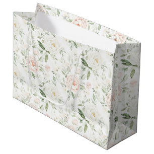 Bolsa De Regalo Grande Boda floral de color rosa sonrosado precioso