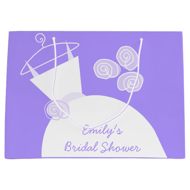 Bolsa De Regalo Grande Boda Gown Purple Bridal Shower grande (Anverso)