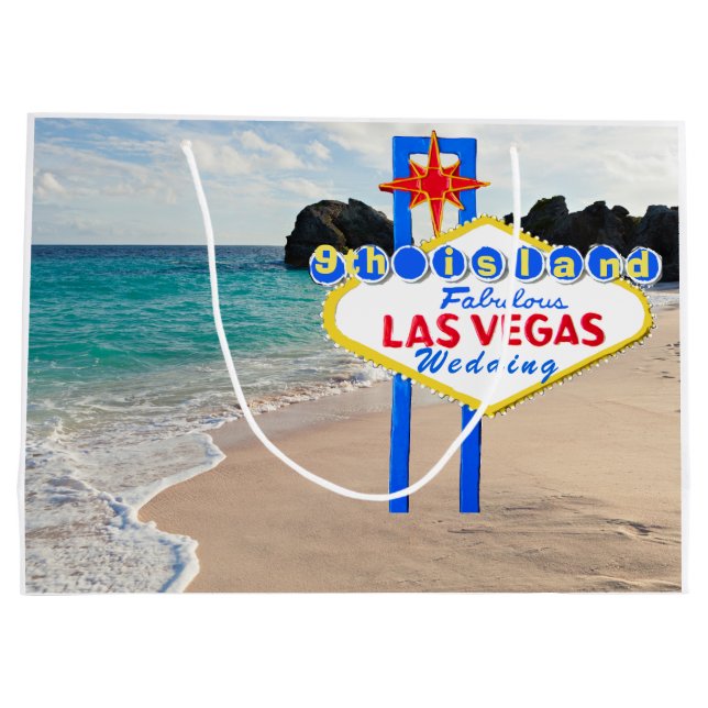 Bolsa De Regalo Grande Boda hawaiano Novena Isla Vegas (Reverso)