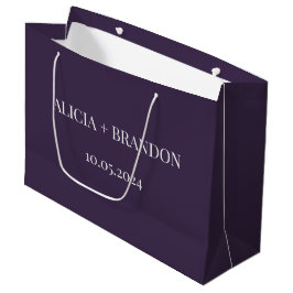 Bolsa De Regalo Grande Boda moderna elegante simple púrpura
