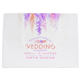 Bolsa De Regalo Grande Boda naranja flores púrpura rosa favor gracias