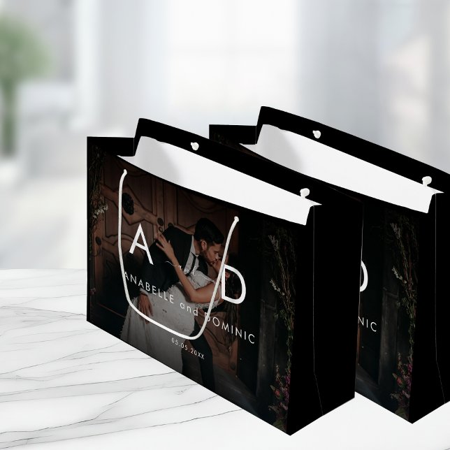 Bolsa De Regalo Grande Boda negro elegante de foto en desvanecimiento osc (Subido por el creador)