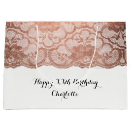 Bolsa De Regalo Grande Boda nupcial Cumpleaños oro rosa metálico