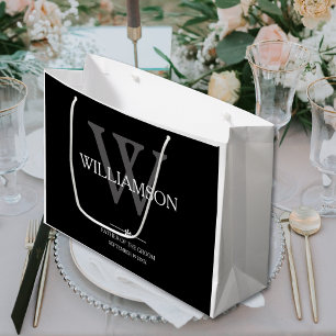 Bolsa De Regalo Grande Boda Padre Del Regalo Groom Monograma Elegante