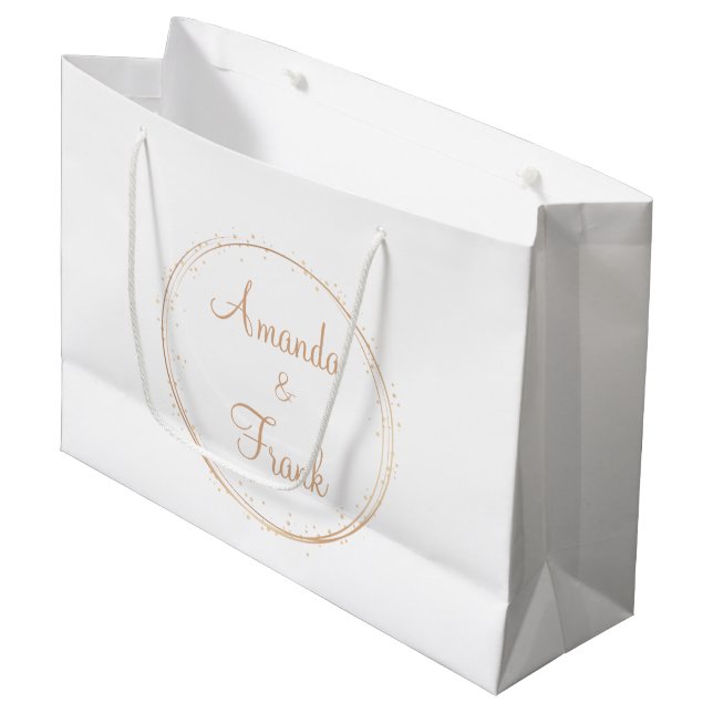 Bolsa De Regalo Grande Boda personalizado de la barra de oro (Angulo Anverso)