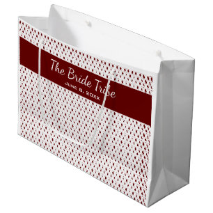 Bolsa De Regalo Grande Boda Personalizado del partido de novias rojo oscu