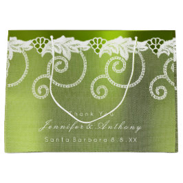 Bolsa De Regalo Grande Boda personalizado Greenly White Royal Lace