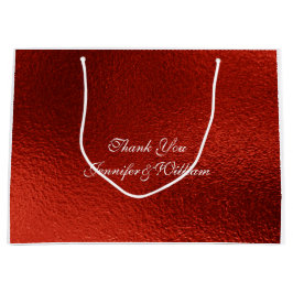 Bolsa De Regalo Grande Boda real personalizado rojo metálico brillante