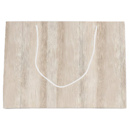 Bolsa De Regalo Grande Boda Rustic Faux Cream White Wood