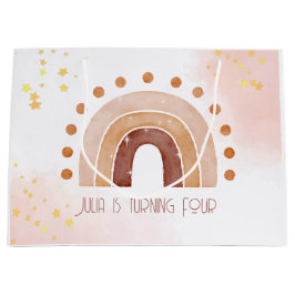 Bolsa De Regalo Grande Boho acuarela arco iris Cumpleaños