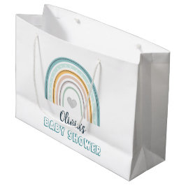 Bolsa De Regalo Grande Boho Baby Blue Rainbow Baby Shower