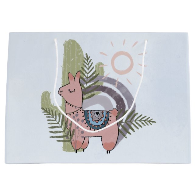 Bolsa De Regalo Grande Boho Llama (Anverso)