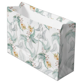 Bolsa De Regalo Grande Boho Mint Rustic Watercolor Eucalyptus Floral