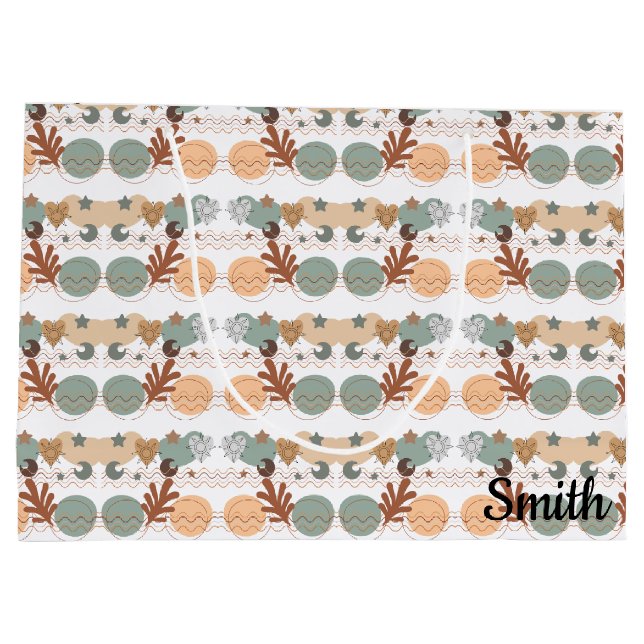 Bolsa De Regalo Grande Boho modern geometric wallpaper (Reverso)