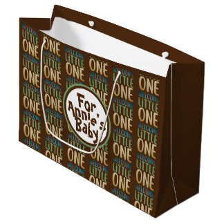 Bolsa De Regalo Grande Boho "Welcome Little One" Baby Shower