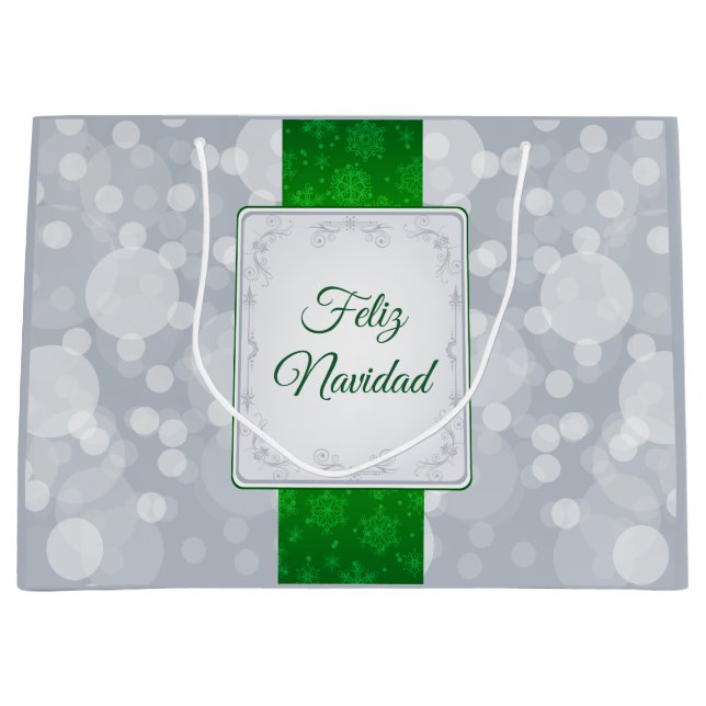 Bolsa De Regalo Grande Bokeh Navidad (Anverso)