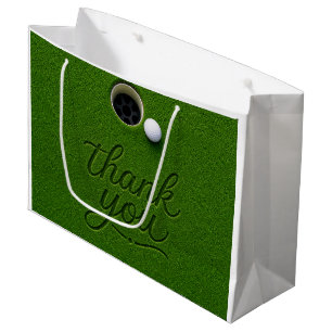 Bolsa De Regalo Grande Bola de Golf junto al hoyo en césped verde Gracias