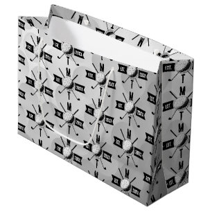 Bolsa De Regalo Grande Bolas de golf Textura y Monograma Inicial del Club