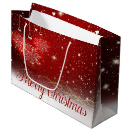Bolsa De Regalo Grande Bolas de Navidades rojos, Feliz Navidad