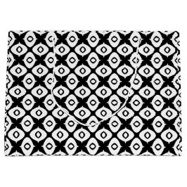 Bolsa De Regalo Grande Bold Black and White Symmetrical Arabesque Pattern