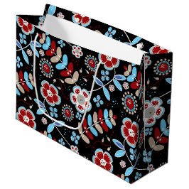Bolsa De Regalo Grande Bold Folk Floral Pattern