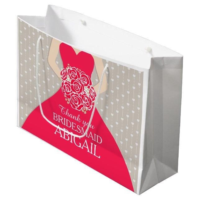 Bolsa De Regalo Grande Bolso conocido de encargo del rojo del vestido de (Angulo Anverso)