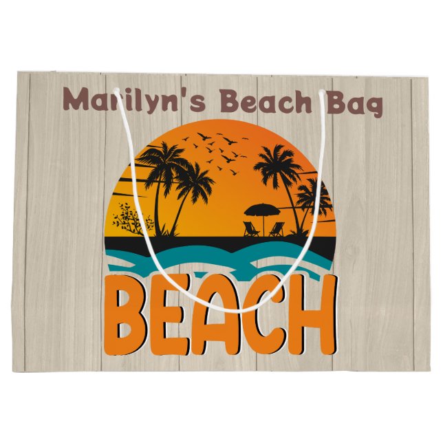 Bolsa De Regalo Grande Bolso de playa multicolor personalizado (Reverso)