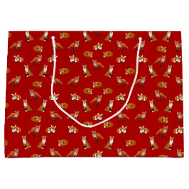 Bolsa De Regalo Grande Bolso del regalo de la familia del Fox rojo