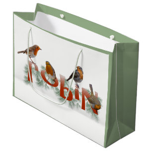 Bolsa De Regalo Grande Bolso del regalo de los petirrojos