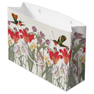 Bolsa De Regalo Grande Bolso del regalo del jardín de flores del lirio d
