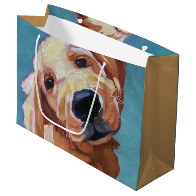 Bolsa De Regalo Grande Bolso del regalo del perrito del golden retriever (Angulo Anverso)