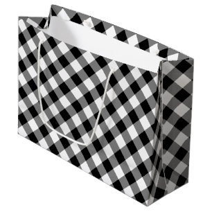 Bolsa De Regalo Grande Bolso diagonal blanco y negro del regalo de la