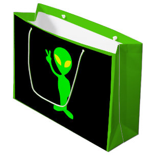 Bolsa De Regalo Grande Bolso extranjero verde y negro de neón eléctrico