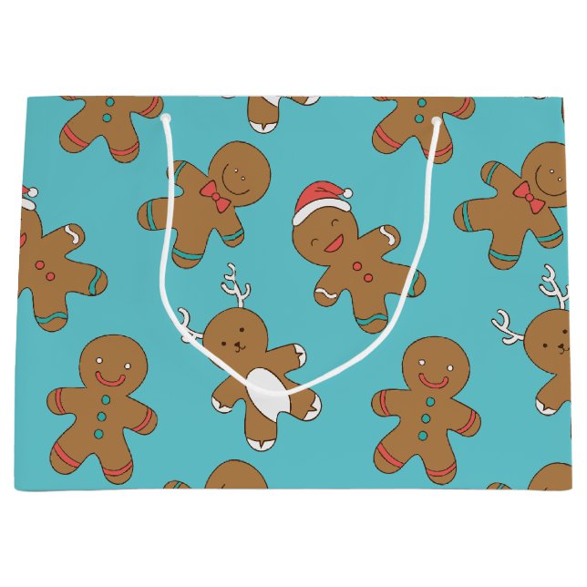 Bolsa De Regalo Grande Bolso grande azul del regalo de los hombres de pan (Anverso)