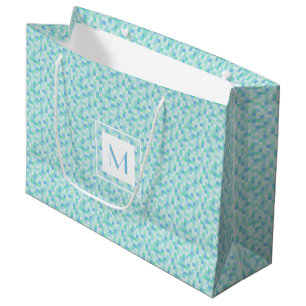 Bolsa De Regalo Grande Bolso grande del regalo de los cuadrados del azul