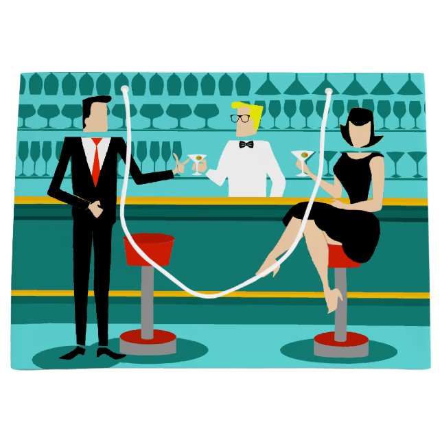 Bolsa De Regalo Grande Bolso retro del regalo del salón de cóctel (Anverso)