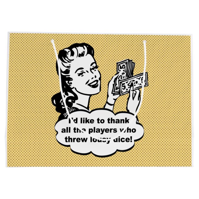 Bolsa De Regalo Grande Bolso retro divertido del regalo de Bunco (Reverso)