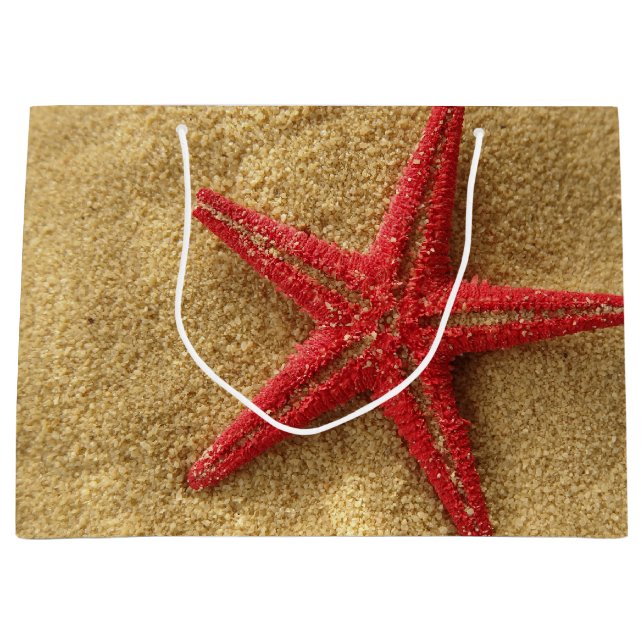Bolsa De Regalo Grande bolso rojo del regalo de las estrellas de mar (Anverso)