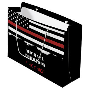Bolsa De Regalo Grande Bombero personalizado: Rescate de incendios delgad