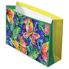 Bolsa De Regalo Grande Bonito acuarela Niños cumpleaños Mariposas