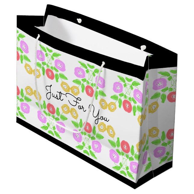 Bolsa De Regalo Grande Bonito florida (Angulo Anverso)