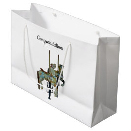 Bolsa De Regalo Grande Bonito Merry Go Round Carousel Horses Regalo Bag