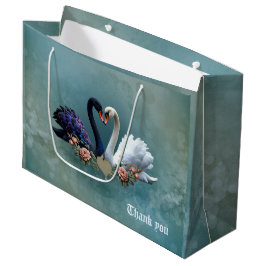 Bolsa De Regalo Grande Bono eterno, cisnes negros y blancos enamorados.