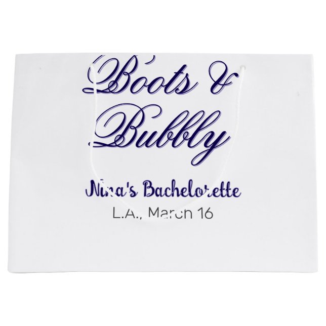 Bolsa De Regalo Grande Boots & Bubble bachelorette party name purpleplace (Anverso)