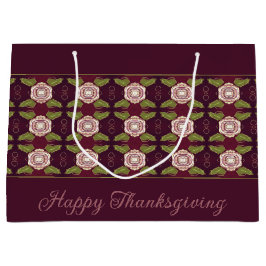 Bolsa De Regalo Grande Borgoña con patrón floral